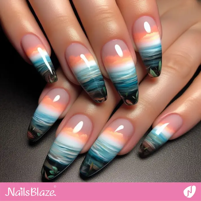 Glossy See Nail Art | Save the Ocean Nails - NB2828